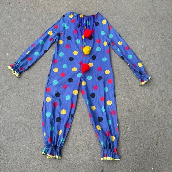 Vintage handmade blue Polkadot clown suit with pom detail on front MEDIUM? - Picture 10 of 13